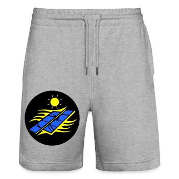 Photovoltaic solar energy - Stanley/Stella Trainer Unisex Organic Jogging Shorts - heather grey - Front - Nik (191cm) & Marisol (170cm)