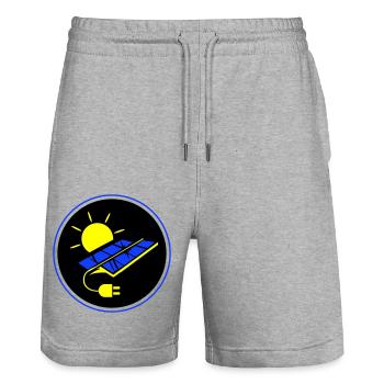 Photovoltaic system symbol solar energy - Stanley/Stella Trainer Unisex Organic Jogging Shorts - heather grey - Front - Nik (191cm) & Marisol (170cm)