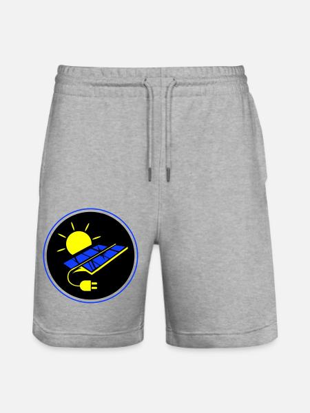 Photovoltaic system symbol solar energy - Stanley/Stella Trainer Unisex Organic Jogging Shorts - heather grey