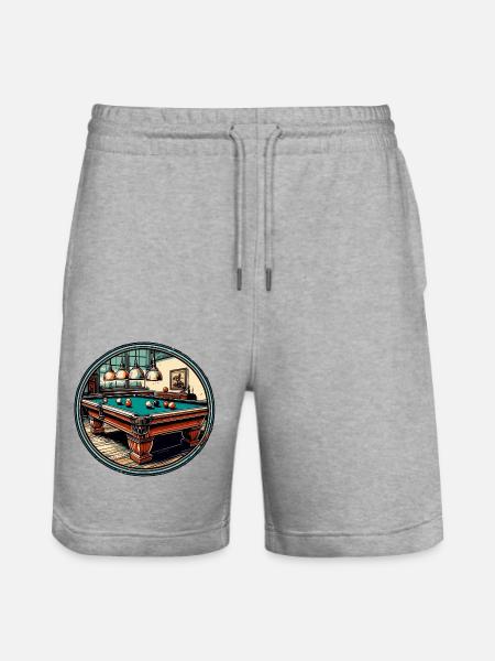 Biljarttafel / Biljartbal / 8-bal / Pool / Kö - Stanley/Stella uniseks bio-joggingshorts Mover  - grijs gemêleerd