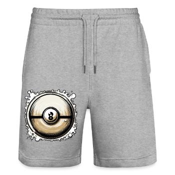 Billiard Table / Billiard Ball / 8 Ball / Pool / Kö - Stanley/Stella Trainer Unisex Organic Jogging Shorts - heather grey - Front - Nik (191cm) & Marisol (170cm)