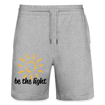 be the ligh - Stanley/Stella Trainer Unisex Organic Jogging Shorts - heather grey - Front - Nik (191cm) & Marisol (170cm)