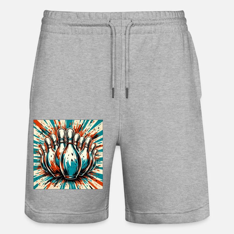 Bowling / Quilles / Bowling / Pin / Strike - Short de jogging bio TRAINER Stanley/Stella unisexe - gris chiné