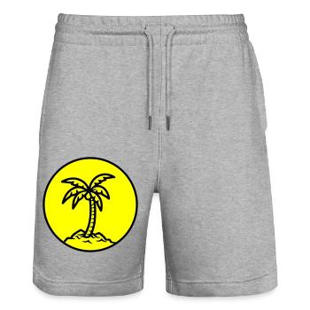 Symbole de Palm Island Été - Short de jogging bio TRAINER Stanley/Stella unisexe - gris chiné - Devant - Nik (191cm) & Marisol (170cm)
