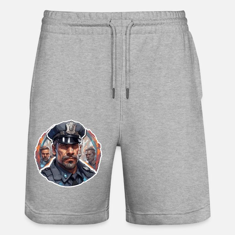 Polizei / Einsatz / Beruf / Job / Einsatzkräfte - Stanley/Stella Unisex Bio Joggingshorts Trainer  - Grau meliert