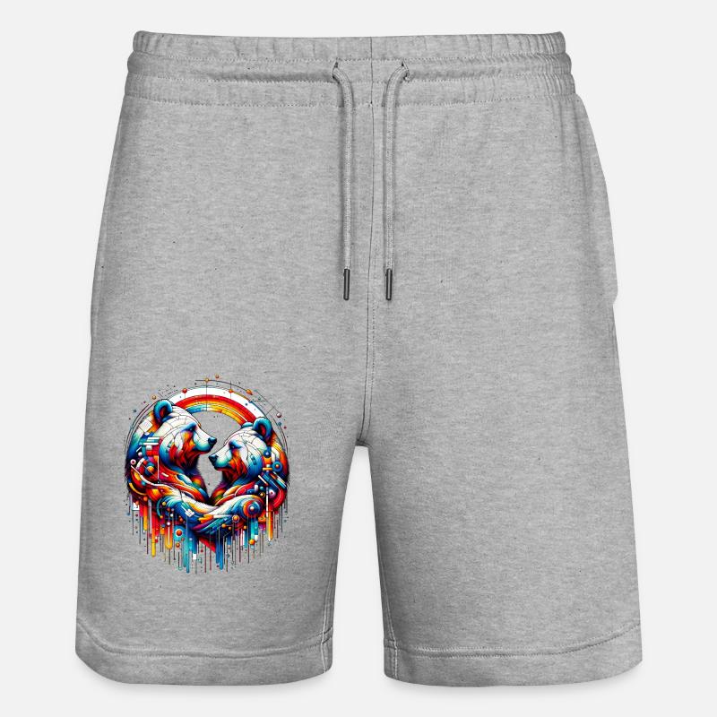 Bärenbund - Bear Bond - Stanley/Stella Unisex Bio Joggingshorts Trainer  - Grau meliert