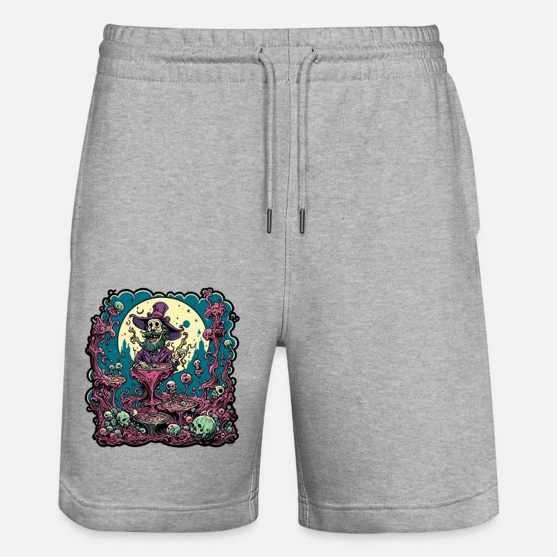Psychedelic / Halluzination / Magie / Zauberer - Stanley/Stella Unisex Bio Joggingshorts Trainer  - Grau meliert