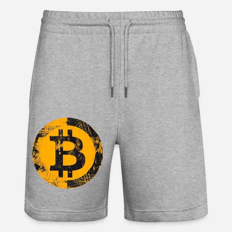 Bitcoin Grunge Or Numérique - Short de jogging bio TRAINER Stanley/Stella unisexe - gris chiné