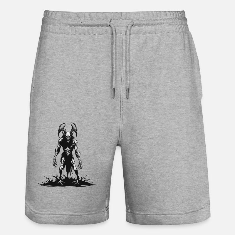 Wendigo / maléfique / Possessif / Horreur - Short de jogging bio TRAINER Stanley/Stella unisexe - gris chiné