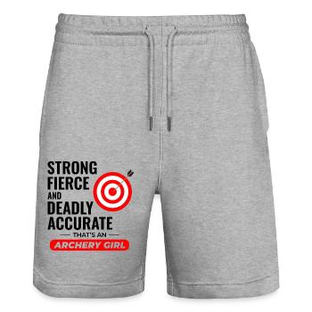 Archery Targets Archer Bullseye Shooting Sport - Stanley/Stella Trainer Unisex Organic Jogging Shorts - heather grey - Front - Nik (191cm) & Marisol (170cm)