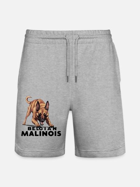 Belgian Malinois - Stanley/Stella Trainer Unisex Organic Jogging Shorts - heather grey