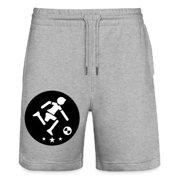 Joueur de football Joueur de football - Short de jogging bio TRAINER Stanley/Stella unisexe - gris chiné - Devant - Nik (191cm) & Marisol (170cm)