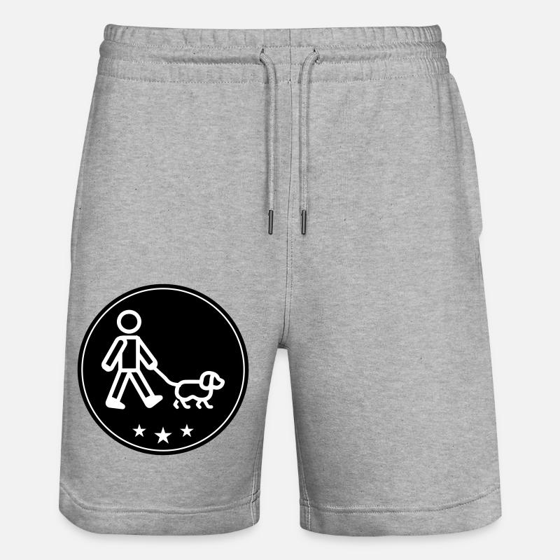 Gassi Gehen Hund - Stanley/Stella Unisex Bio Joggingshorts Trainer  - Grau meliert