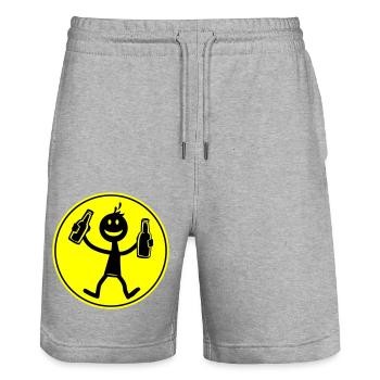 Drinking Bier - Stanley/Stella Unisex Bio Joggingshorts Trainer  - Grau meliert - Vorne - Nik (191cm) & Marisol (170cm)