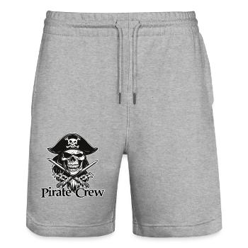 Pirat / Ahoi / Anker / Kapitän / Totenkopf / Rum - Stanley/Stella Unisex Bio Joggingshorts Trainer  - Grau meliert - Vorne - Nik (191cm) & Marisol (170cm)