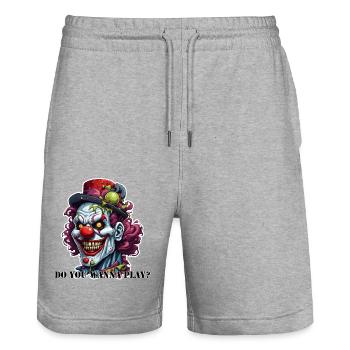 Clown / Zirkus / Fasching / Karneval / verspielt - Stanley/Stella Unisex Bio Joggingshorts Trainer  - Grau meliert - Vorne - Nik (191cm) & Marisol (170cm)