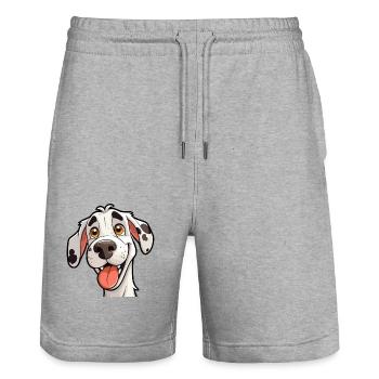 Dalmatinische Hunderasse Aquarell Cartoon Kawaii Clip - Stanley/Stella Unisex Bio Joggingshorts Trainer  - Grau meliert - Vorne - Nik (191cm) & Marisol (170cm)
