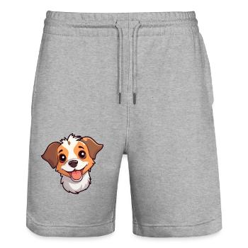 Cirnechi Dell Etna Dog Breed Watercolor Cartoon Ka - Stanley/Stella Trainer Unisex Organic Jogging Shorts - heather grey - Front - Nik (191cm) & Marisol (170cm)