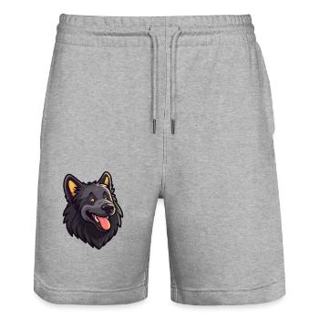 Belgischer Schäferhund Hunderasse Aquarell Karikatur Kawa - Stanley/Stella Unisex Bio Joggingshorts Trainer  - Grau meliert - Vorne - Nik (191cm) & Marisol (170cm)