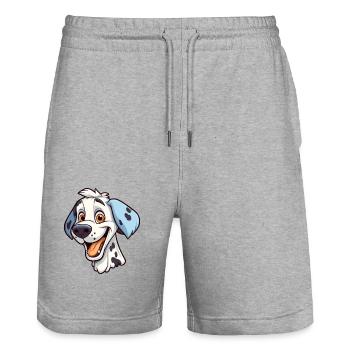 Dalmatian Dog Breed Watercolor Cartoon Kawaii Clip - Stanley/Stella Trainer Unisex Organic Jogging Shorts - heather grey - Front - Nik (191cm) & Marisol (170cm)