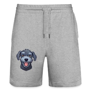 Kerry Blue Terrier Hunderasse Aquarell Karikatur Ka - Stanley/Stella Unisex Bio Joggingshorts Trainer  - Grau meliert - Vorne - Nik (191cm) & Marisol (170cm)