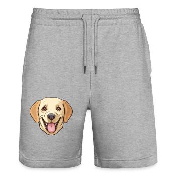 Labrador Retriever Hund Rasse Aquarell Karikatur Ka - Stanley/Stella Unisex Bio Joggingshorts Trainer  - Grau meliert - Vorne - Nik (191cm) & Marisol (170cm)