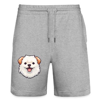 Russisches Spielzeug Hunderasse Aquarell Karikatur Kawaii Cl - Stanley/Stella Unisex Bio Joggingshorts Trainer  - Grau meliert - Vorne - Nik (191cm) & Marisol (170cm)