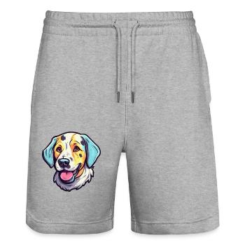 Akbash Hunderasse Aquarell Karikatur Kawaii Colorfu - Stanley/Stella Unisex Bio Joggingshorts Trainer  - Grau meliert - Vorne - Nik (191cm) & Marisol (170cm)
