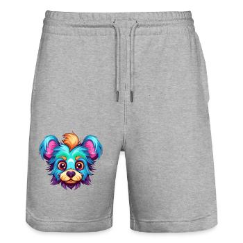 Russisches Spielzeug Hunderasse Aquarell Karikatur Kawaii Co - Stanley/Stella Unisex Bio Joggingshorts Trainer  - Grau meliert - Vorne - Nik (191cm) & Marisol (170cm)