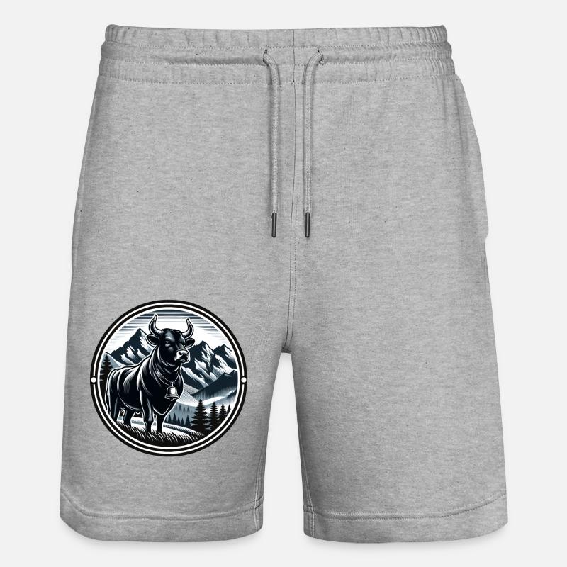 vaches d'hérens, eringer - Short de jogging bio TRAINER Stanley/Stella unisexe - gris chiné