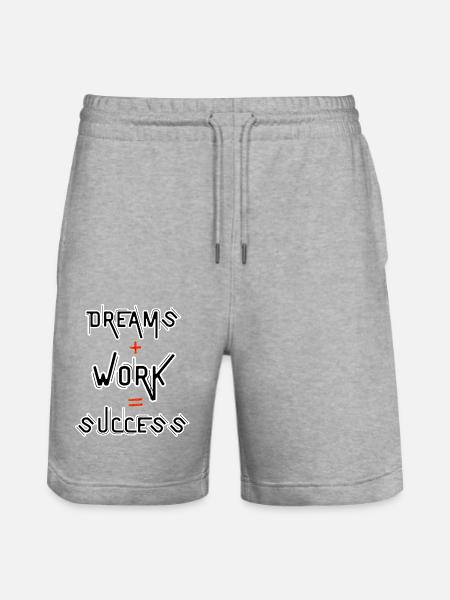 Dreams + Work = Success - Stanley/Stella Trainer Unisex Organic Jogging Shorts - heather grey
