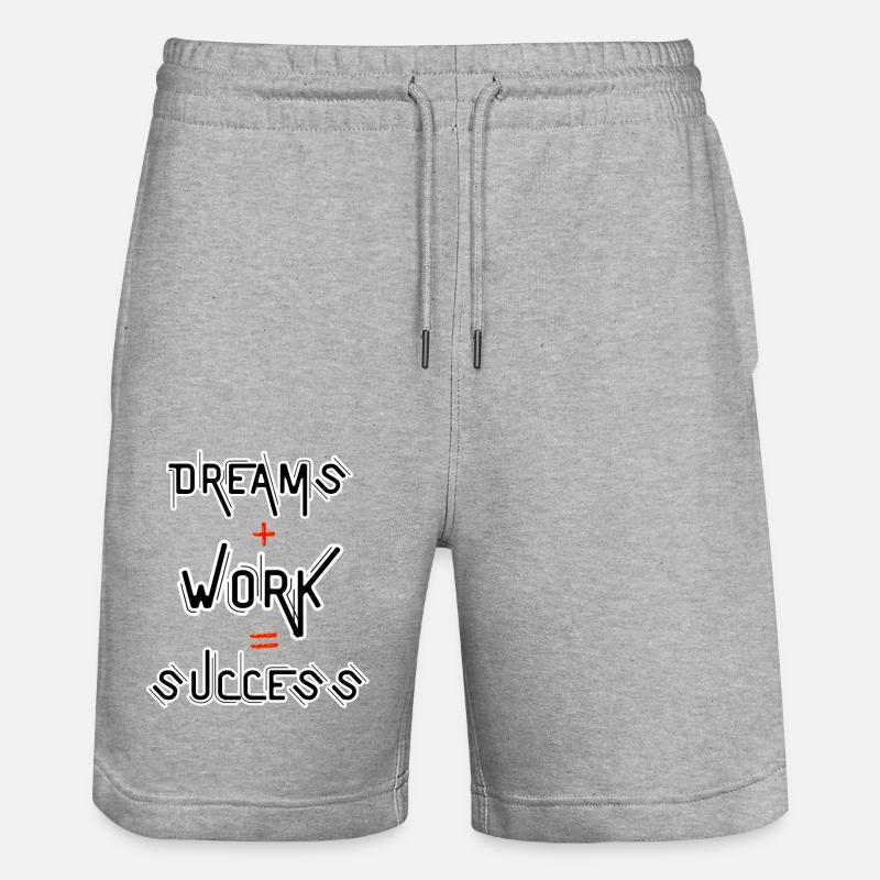 Träume + Arbeit = Erfolg - Stanley/Stella Unisex Bio Joggingshorts Trainer  - Grau meliert