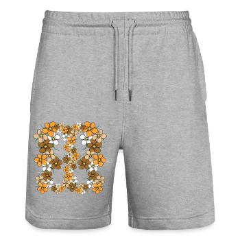 Floral Vine Floral Design Floral Blooming Flower - Stanley/Stella Trainer Unisex Organic Jogging Shorts - heather grey - Front - Nik (191cm) & Marisol (170cm)