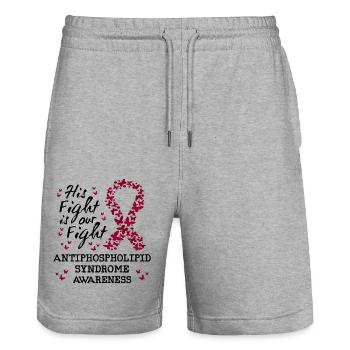 Antiphospholipid Syndrom Bewusstsein - Stanley/Stella Unisex Bio Joggingshorts Trainer  - Grau meliert - Vorne - Nik (191cm) & Marisol (170cm)