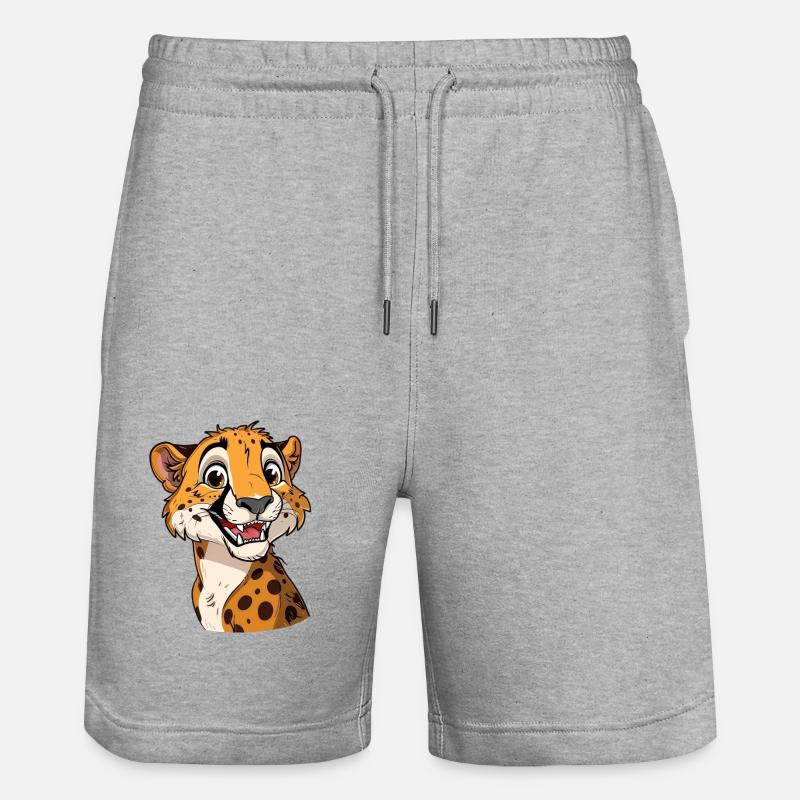 Guépard souriant amical pour vous - Short de jogging bio TRAINER Stanley/Stella unisexe - gris chiné
