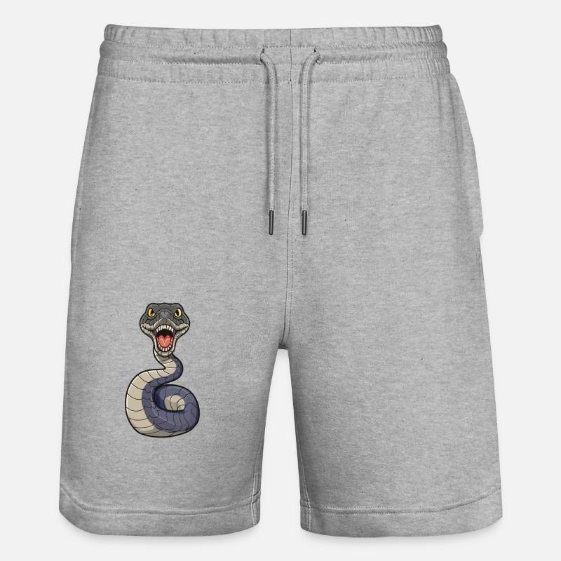 Dessin de serpent dangereux - Short de jogging bio TRAINER Stanley/Stella unisexe - gris chiné