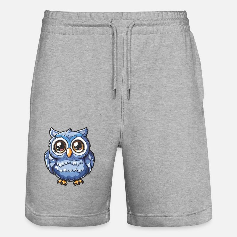 Niedliche Eulenfigur Mit Großen Augen - Stanley/Stella Unisex Bio Joggingshorts Trainer  - Grau meliert
