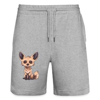 Niedlicher Fuchs Mit Großen Augen - Stanley/Stella Unisex Bio Joggingshorts Trainer  - Grau meliert - Vorne - Nik (191cm) & Marisol (170cm)