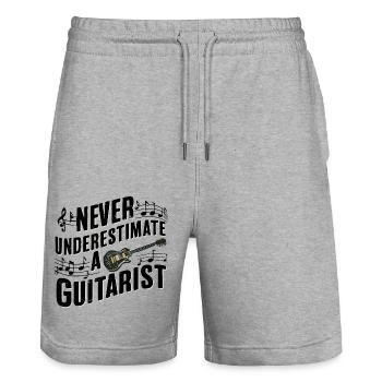 Ne sous-estimez jamais un guitariste Guitariste - Short de jogging bio TRAINER Stanley/Stella unisexe - gris chiné - Devant - Nik (191cm) & Marisol (170cm)