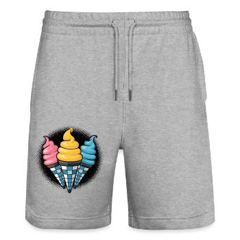 Ice Cream Ice Cream Lover Ice Cream Cones - Stanley/Stella Trainer Unisex Organic Jogging Shorts - heather grey - Front - Nik (191cm) & Marisol (170cm)