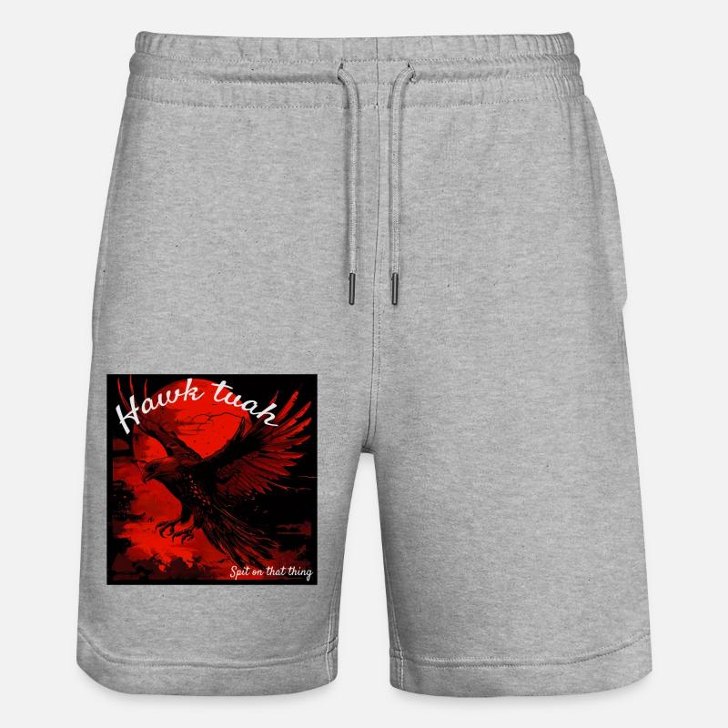 The Hawk Tuah Eagle - Stanley/Stella Trainer Unisex Organic Jogging Shorts - heather grey
