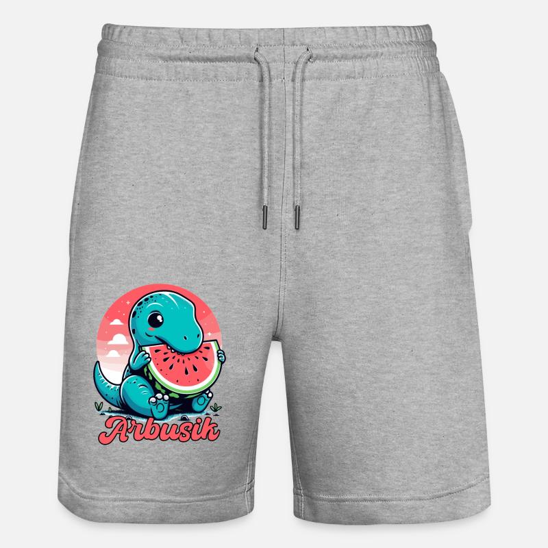 Mignon T-Rex Pastèque Arbusik Cadeau - Short de jogging bio TRAINER Stanley/Stella unisexe - gris chiné