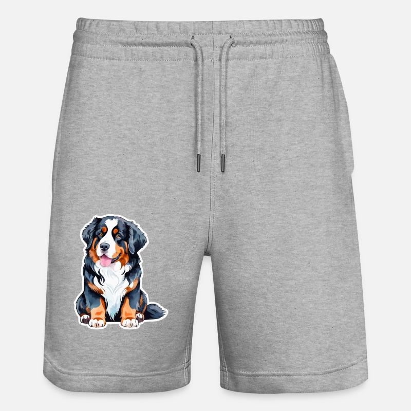 Bouvier bernois Aquarelles - Short de jogging bio TRAINER Stanley/Stella unisexe - gris chiné