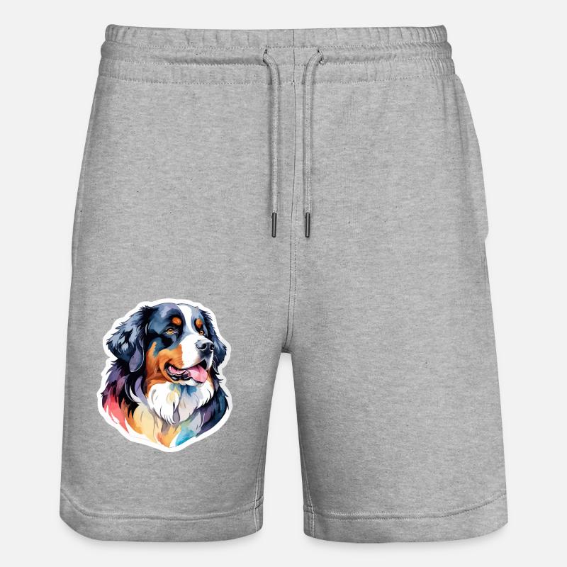 Bouvier bernois Aquarelles - Short de jogging bio TRAINER Stanley/Stella unisexe - gris chiné