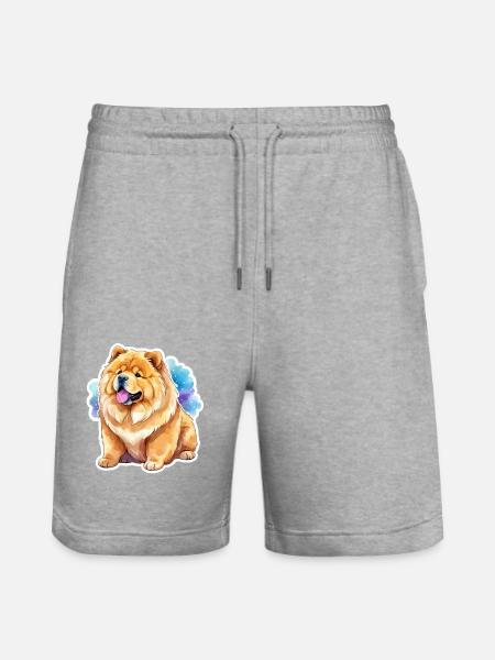 Chow Chow Aquarelles - Short de jogging bio TRAINER Stanley/Stella unisexe - gris chiné