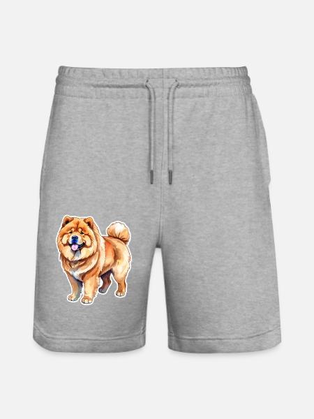 Chow Chow Aquarelles - Short de jogging bio TRAINER Stanley/Stella unisexe - gris chiné