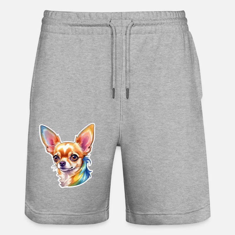 Chihuahua Aquarelle - Short de jogging bio TRAINER Stanley/Stella unisexe - gris chiné