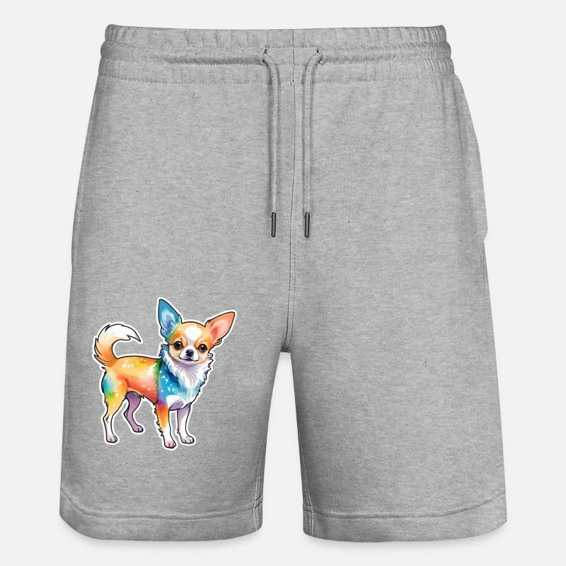 Chihuahua Aquarelles - Short de jogging bio TRAINER Stanley/Stella unisexe - gris chiné