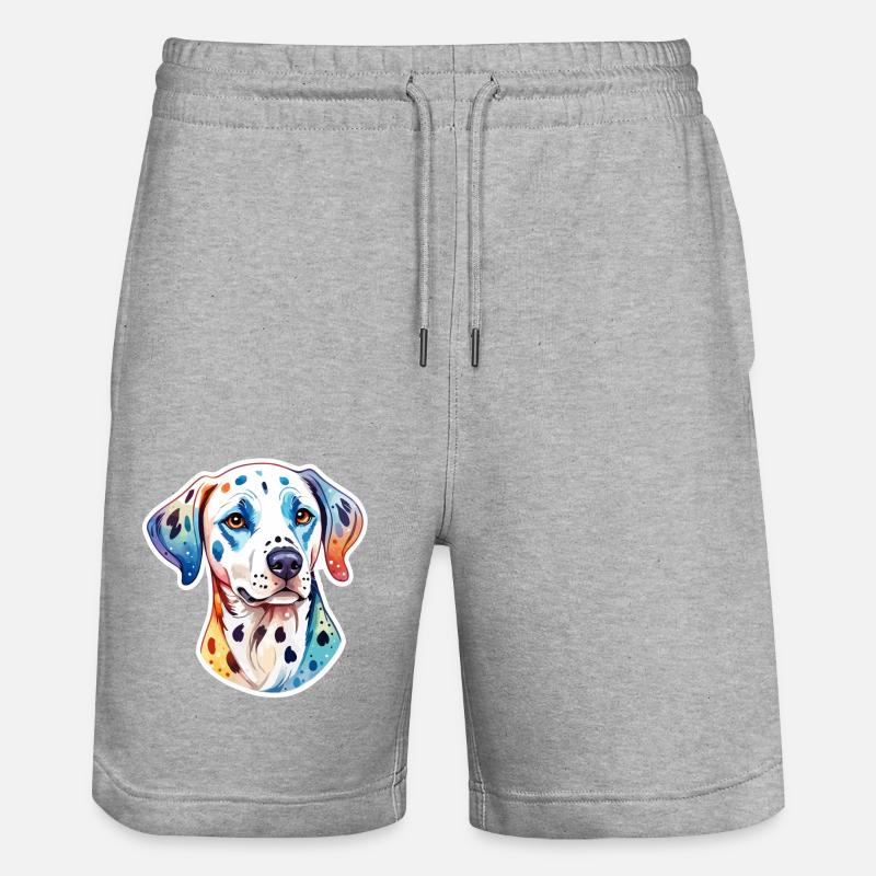 Aquarelles dalmates - Short de jogging bio TRAINER Stanley/Stella unisexe - gris chiné