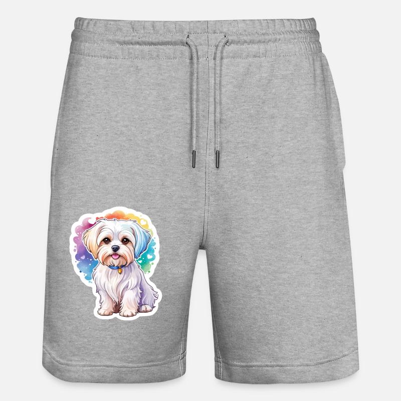 Aquarelles de Malteser - Short de jogging bio TRAINER Stanley/Stella unisexe - gris chiné